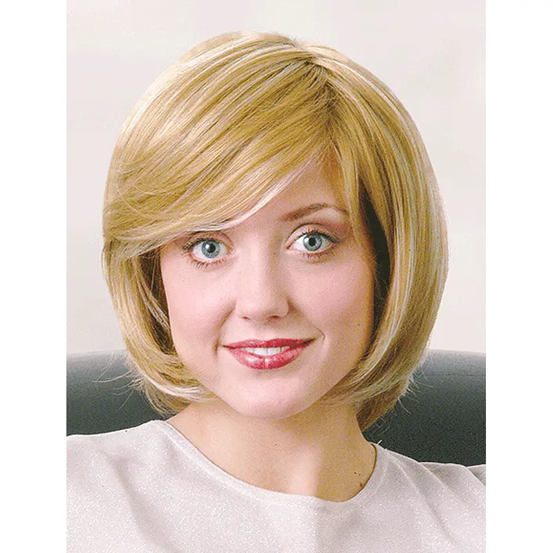 Great Blonde Straight Chin Length Monofilament Wigs