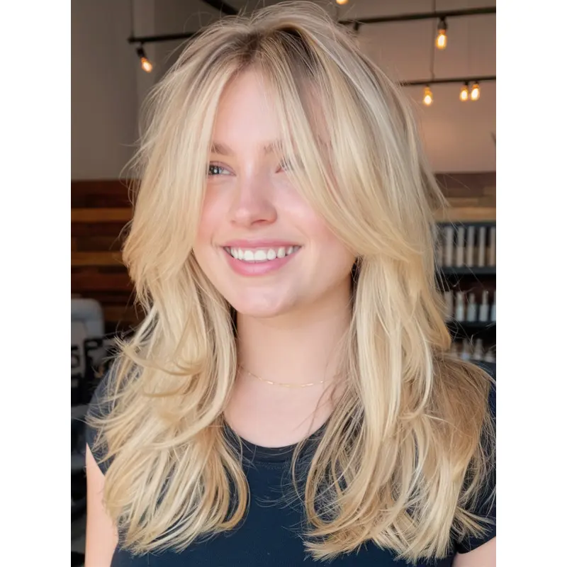 Natural Long Wigs Wavy Monofilament 18" Wigs