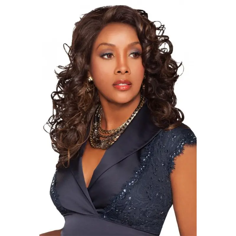 Stylish Brown Curly Long Human Hair Wigs & Half Wigs