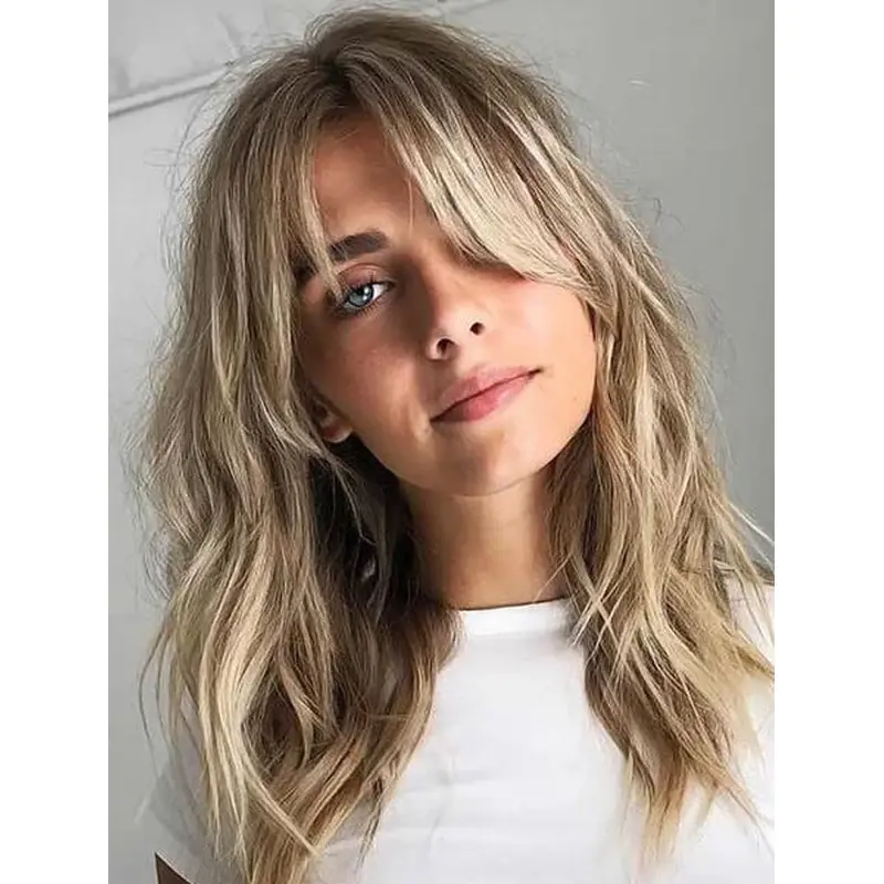 Wigs For Sale Shoulder Length Wavy Lace Wigs Blonde Synthetic Wigs