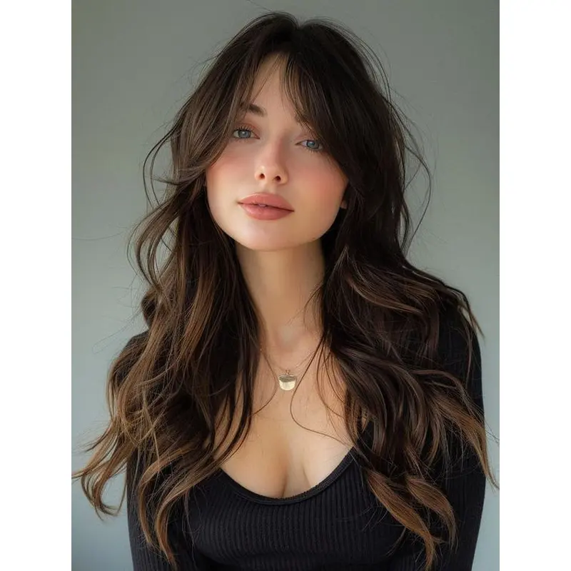 18" Monofilament Without Bangs Long Human Hair Wigs