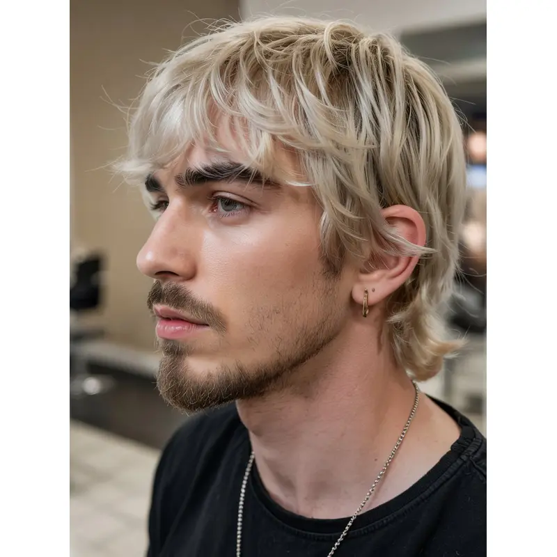 Blond Wigs For Men 8" Straight Monofilament Layered Wigs