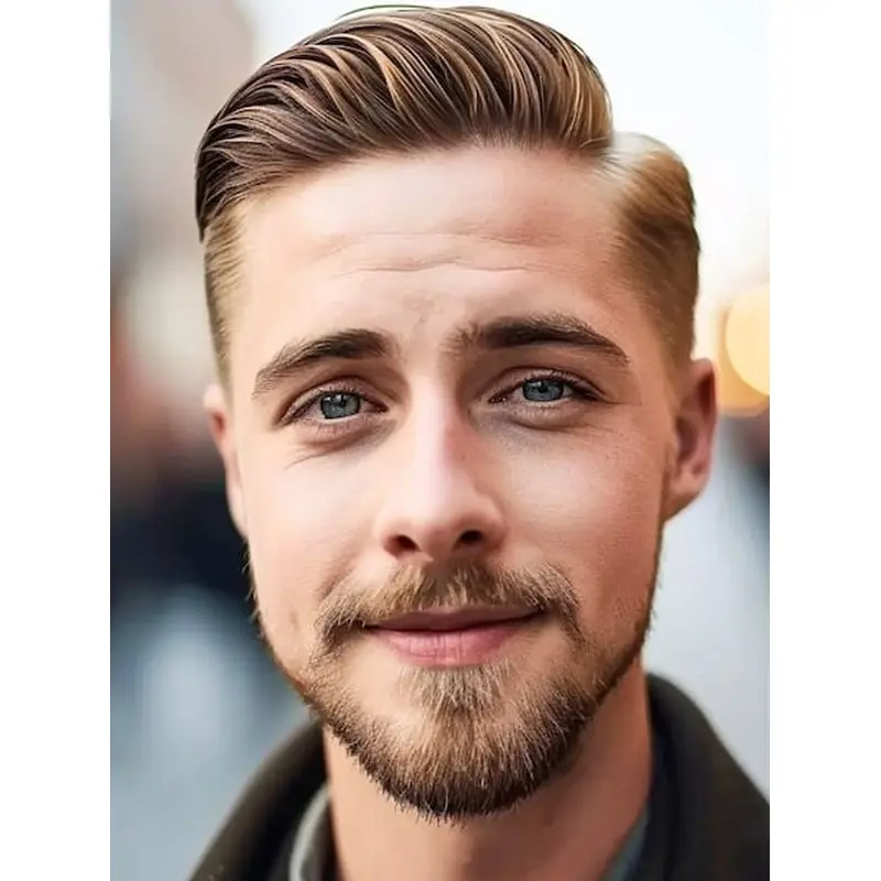 Blonde Male Wigs Synthetic Monofilament Straight Cropped Wigs
