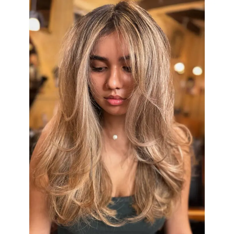 Layered Remy Human Hair Monofilament 18" Long Blonde Hair Wig