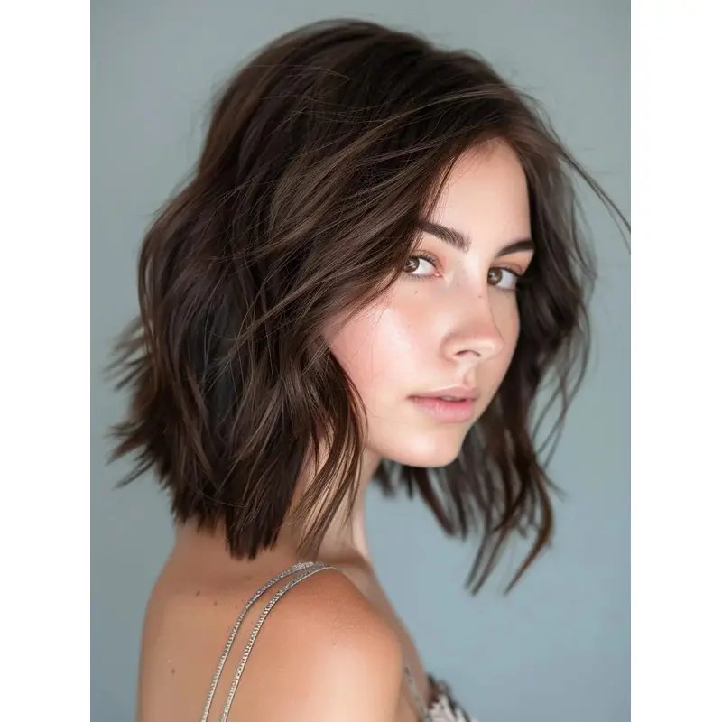 Medium Wigs For Women Synthetic Lace Front 12" Wavy Wigs