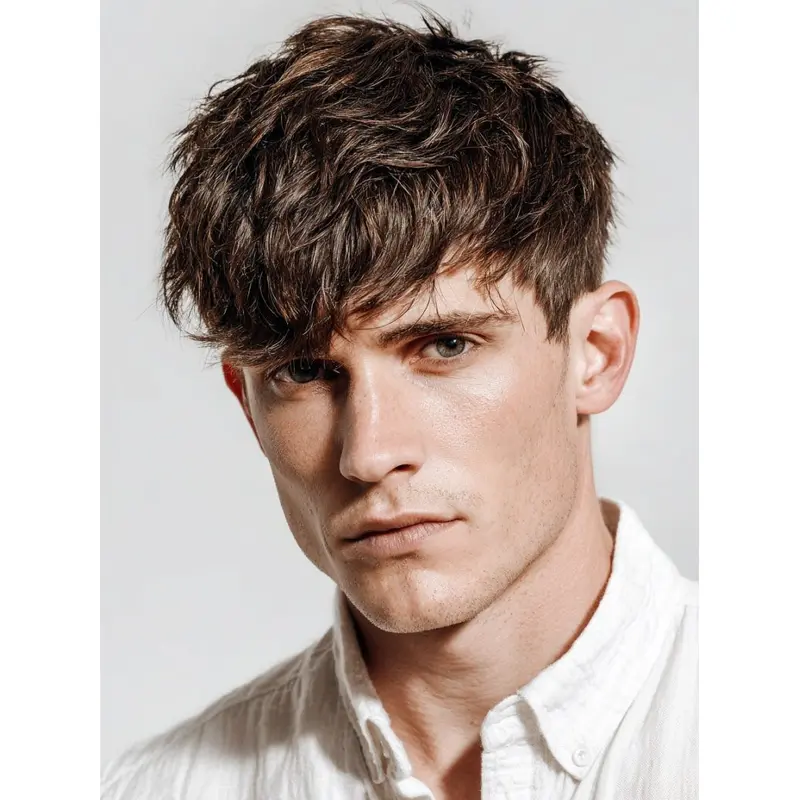 Mens Short Hair Wigs Boycuts Monofilament 4" Straight Wigs