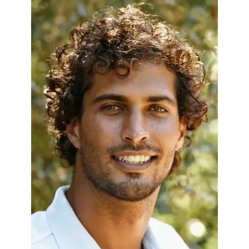 Short Mens Wigs Synthetic Brown 6" Curly Wigs