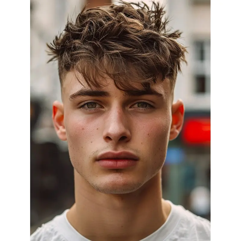 Lace Wigs For Men Brown Sythetic 4" Cropped Wigs