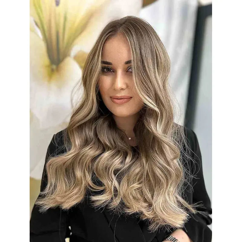 Long Blonde Wigs For Sale Wavy Lace Without Bangs Wig Synthetic Long Hair Wigs