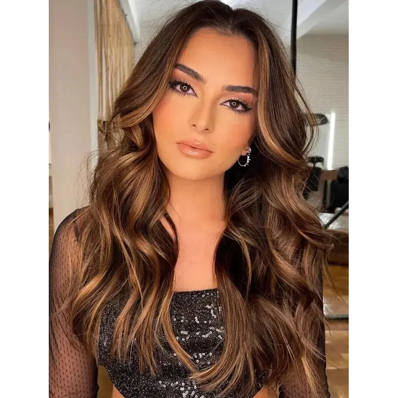 Long Brown Wigs Fabulous Synthetic Lace Wig Wavy Long Wigs