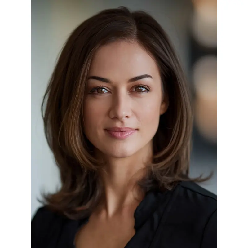 Medium Brown Wigs Straight Layered 14" Shoulder Length Wigs