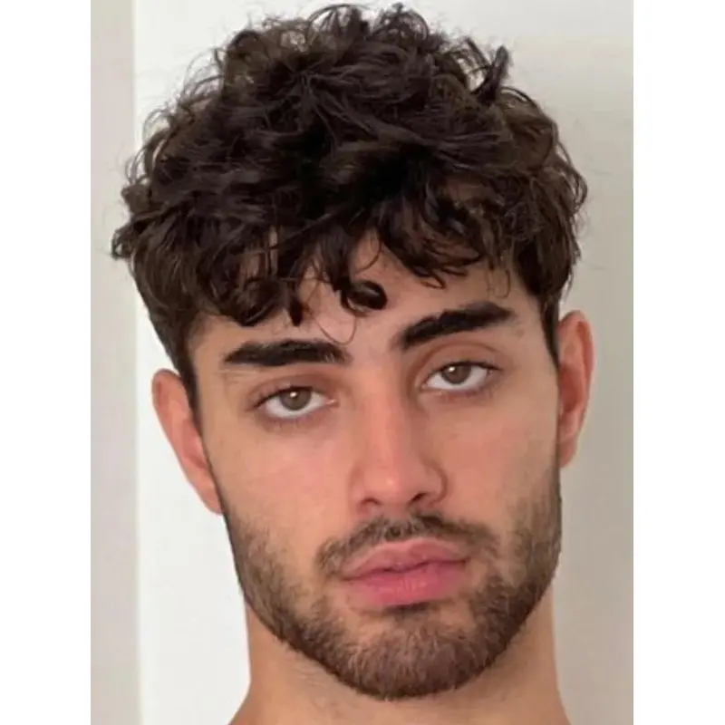 Mens Lace Front Wigs Without Bangs 4" Cropped Brown Wigs