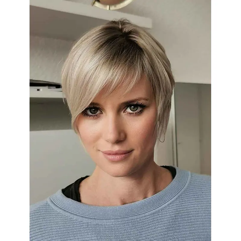 Short Wigs That Look Realstraight Synthetic Wig Lace Front Short Blonde Wigs