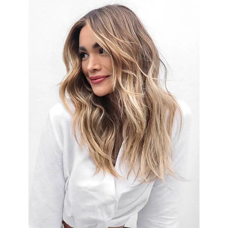 Lace Front Layered 18" Wavy Long Blond Wigs