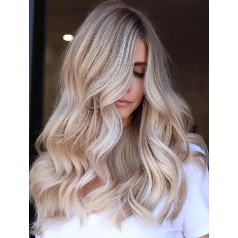 Long Blonde Wigs High Quality Synthetic Lace Front Wig Wavy Long Wigs