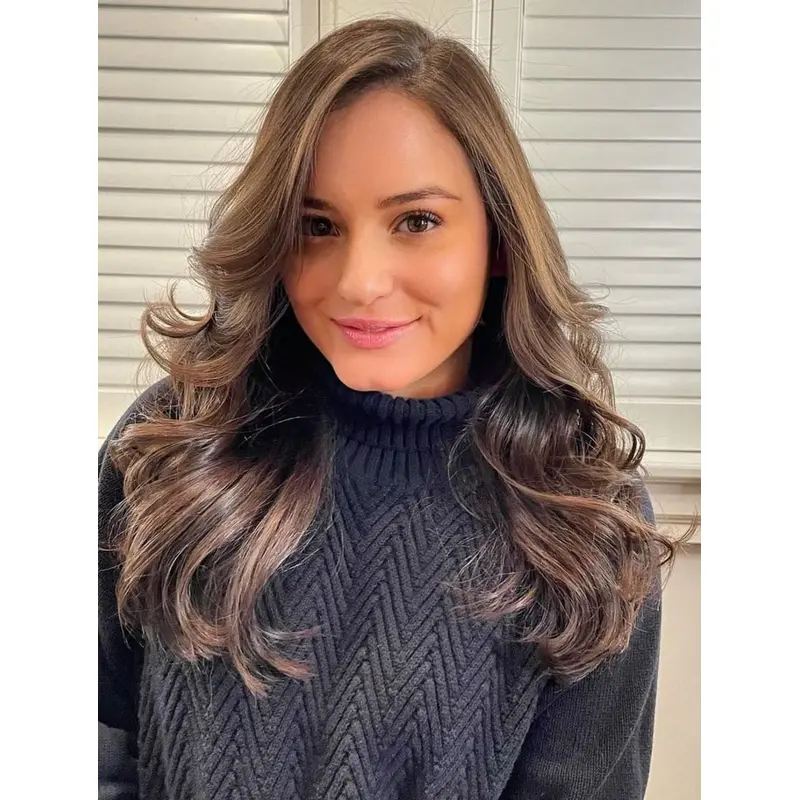 Long Wigs For Sale Brown Lace Wig Without Bangs Synthetic Long Layered Wigs