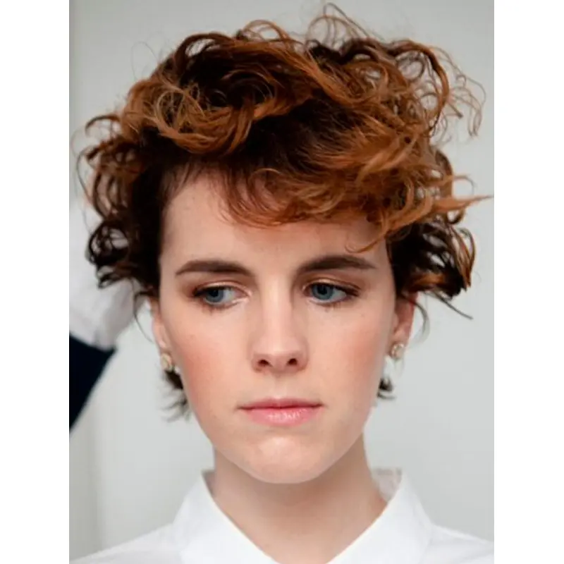 Short Curly Wigs Layered Brown Synthetic Wig Short Pixie Wigs