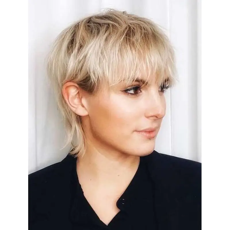 Short Hair Wigs Synthetic Lace Front Blonde Wigs Straight Short Pixie Wigs