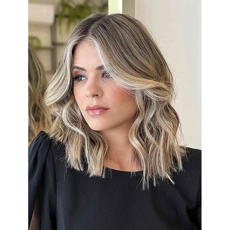 Wigs Medium Length Wavy Lace Front Wigs Synthetic Without Bangs Wigs