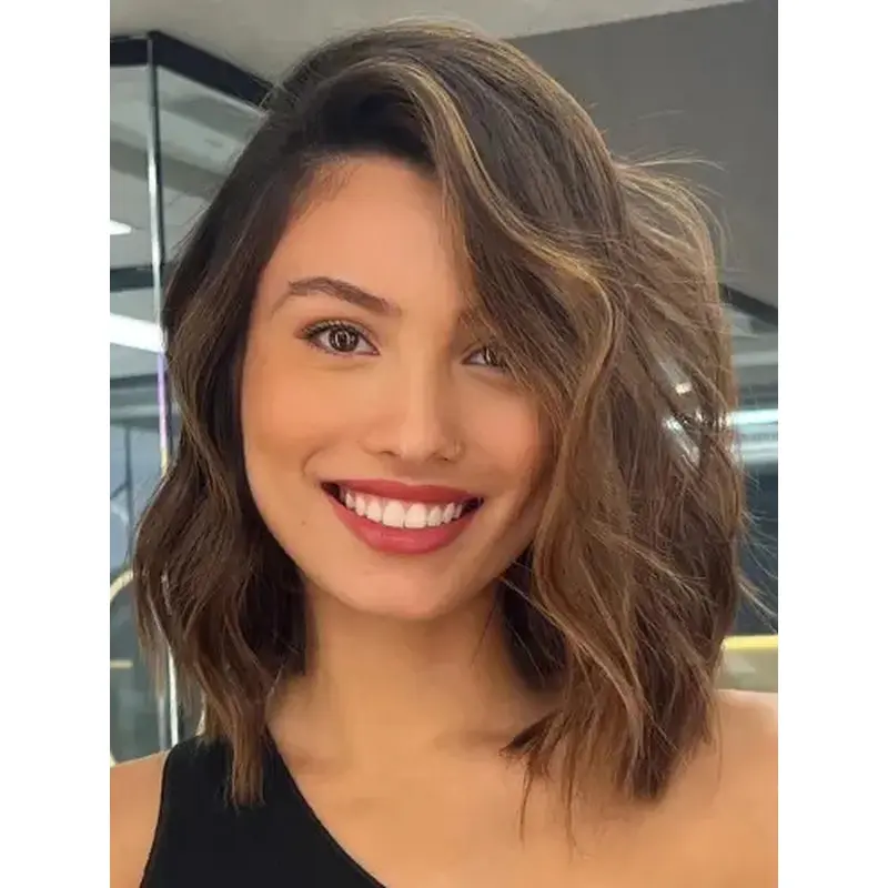 Brown Wigs Synthetic Without Bangs Wigs Discount Lace Front Wigs