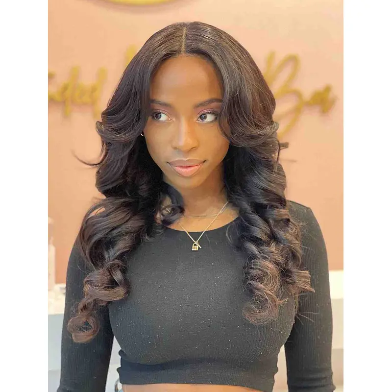 Curly African American Wigs Lace Front Wigs Without Bangs Synthetic Wigs