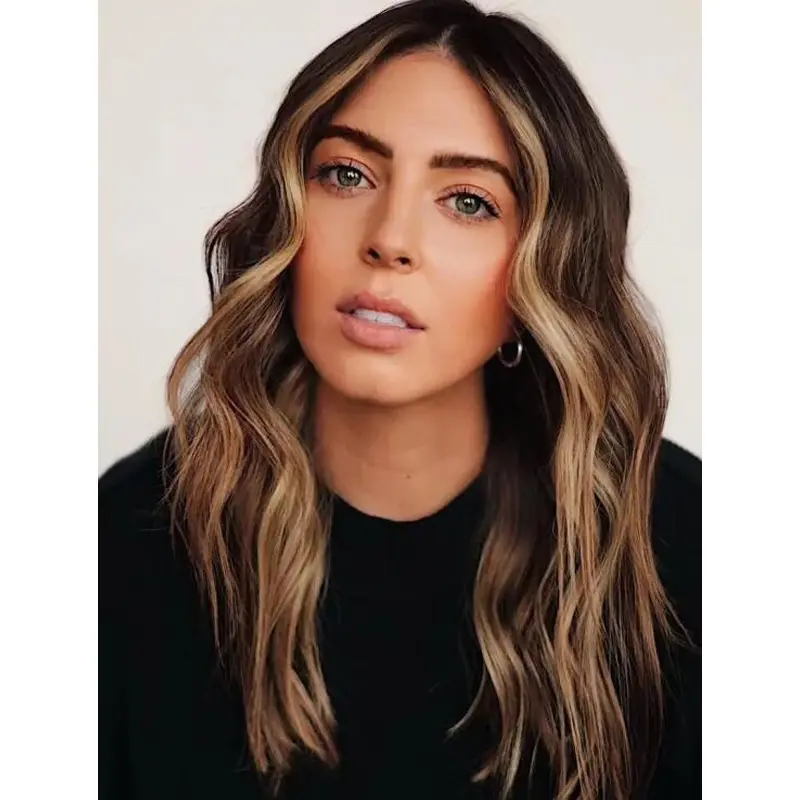 Long Blonde Wigs Lace Wavy Wigs Without Bangs Long Hair Wigs Synthetic Wigs