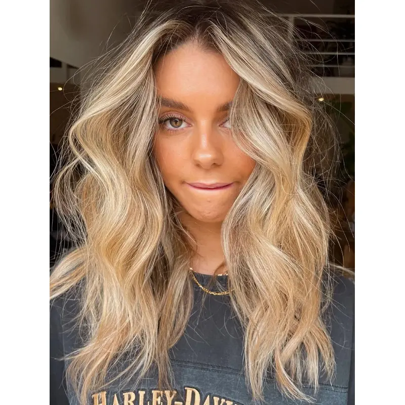 Long Blonde Wig Lace Synthetic Blonde Without Bangs Wigs Wavy Long Wigs