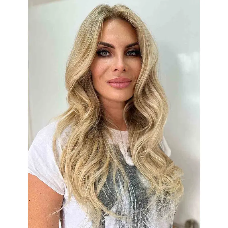 Long Blonde Wigs Wavy Lace Front Wig Layered Long Hair Wigs