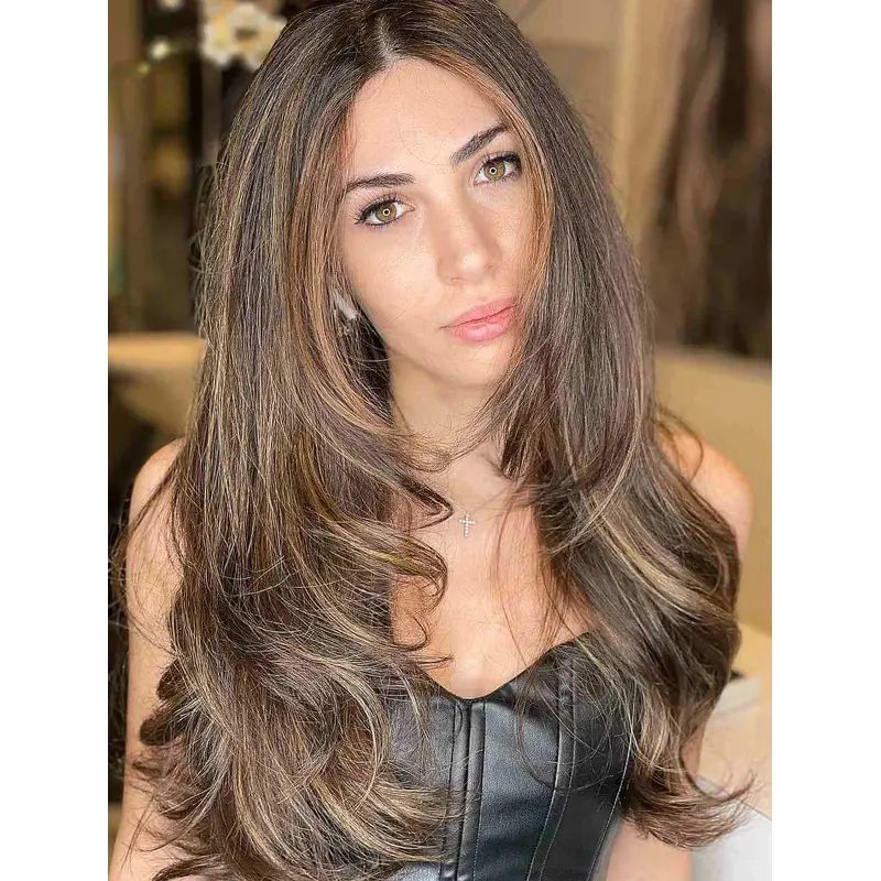 Long Wigs For Sale Layered Wavy Wigs Synthetic Lace Front Wigs