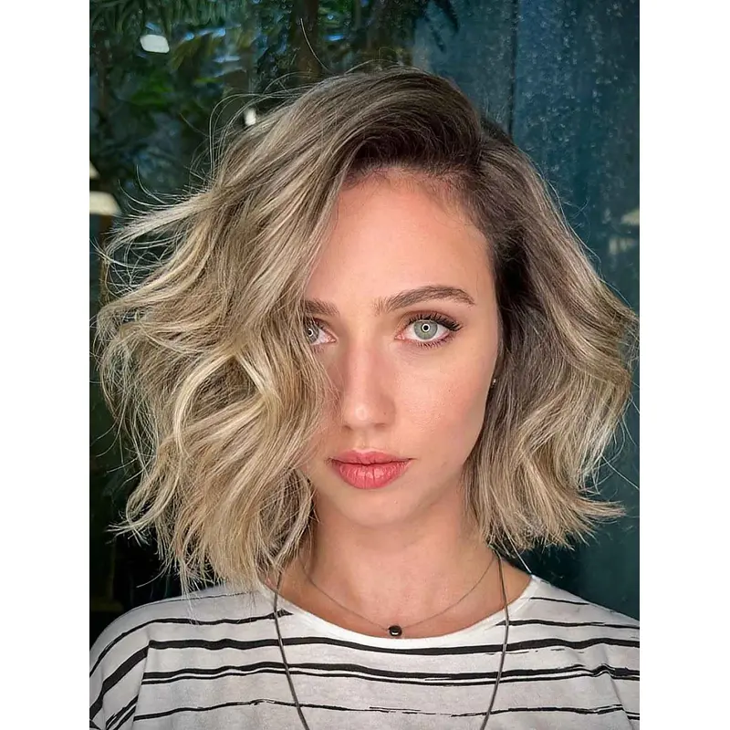 Medium Length Layered Wigs Wavy Wigs Synthetic Lace Front Wigs