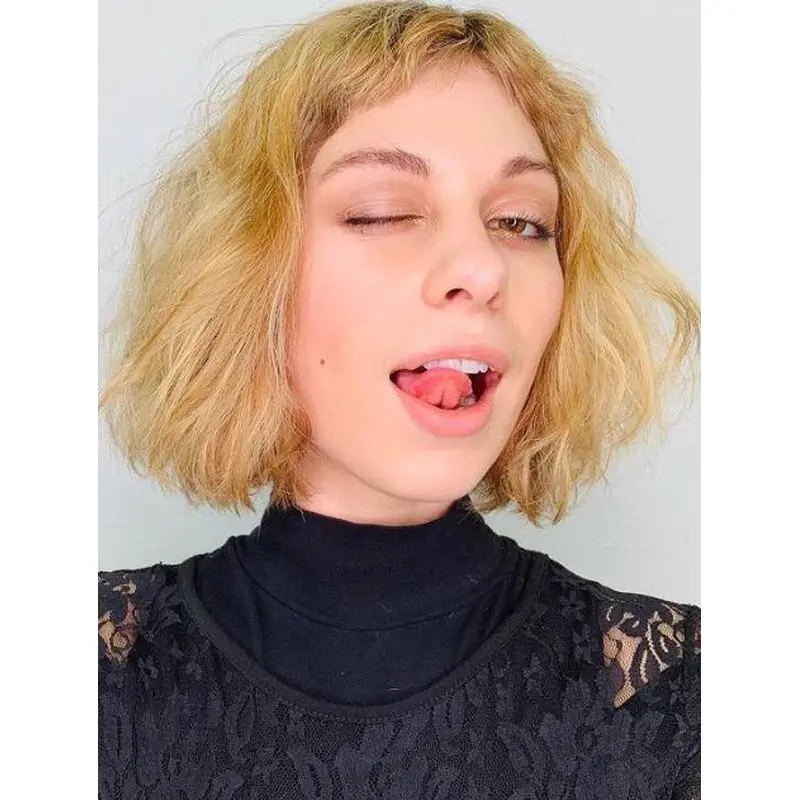 Blonde Wigs Synthetic Lace Front Wigs Shoulder Length Suitable Bob Wigs