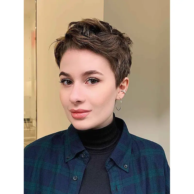 Short Wigs That Look Real Brown Synthetic Incredible Lace Front Pixie Wigs For Women