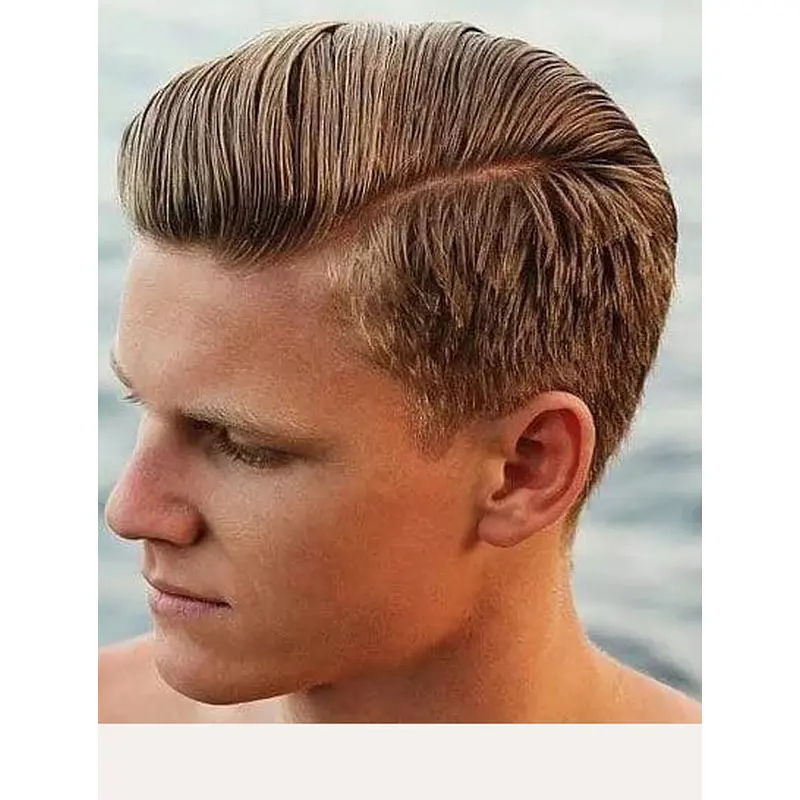 Straight Mono Top Synthetic Brown Cheap 4" Side Parted Wigs