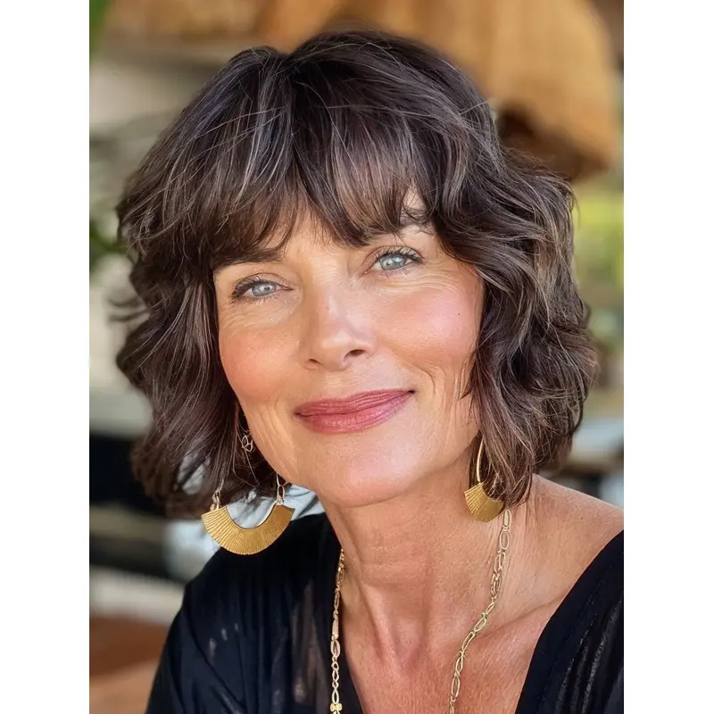 100 Human Hair Wigs Short 10" With Bangs Wigs