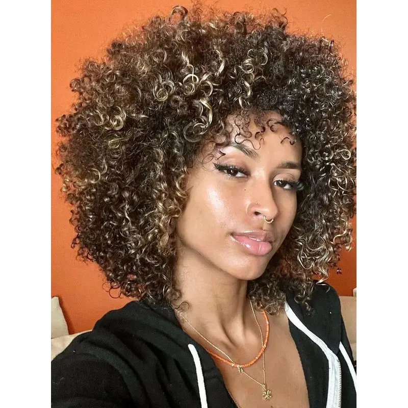 100 Human Wigs For African American Kinky 12" Monofilament Wigs