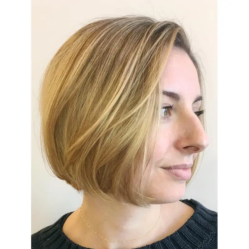 Blonde Bob Wig Straight Chin Length 10" Synthetic Monofilament Wigs