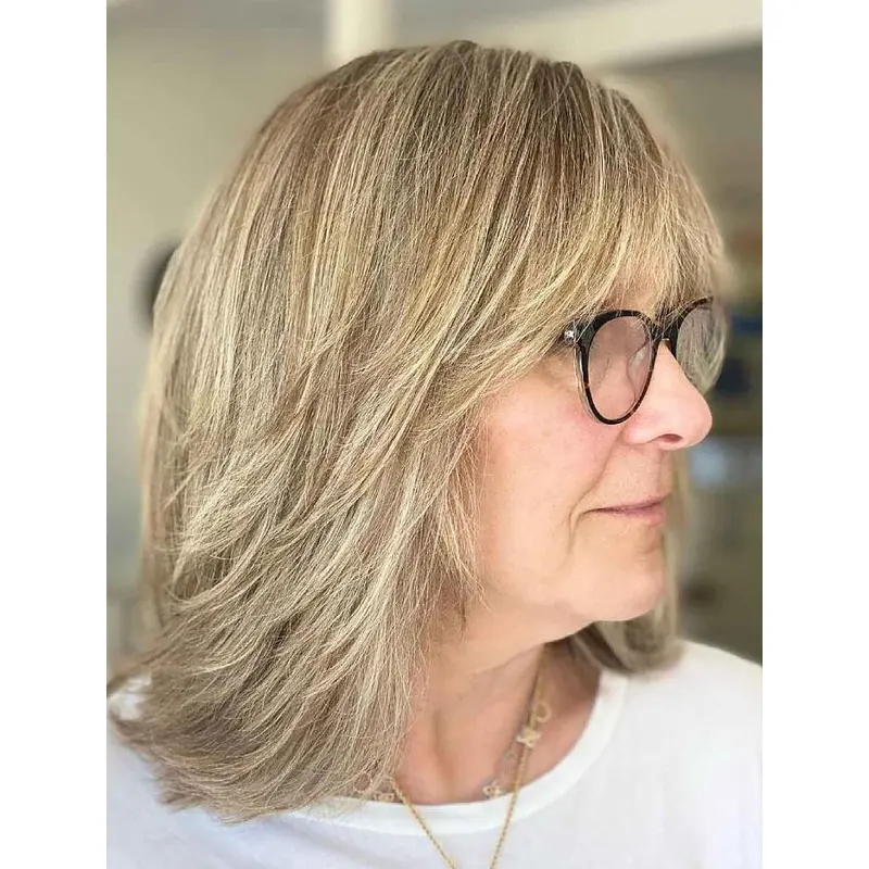 Bob Wigs Synthetic With Bangs Wigs Straight Lace Front Blonde Wigs