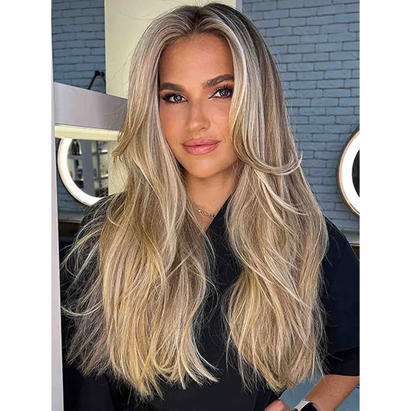 Monofilament 18" Wavy Human Long Hair Wigs