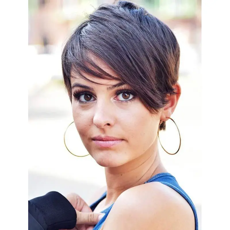 Short Sassy Wigs Boycuts Brown Wig Synthetic Straight Short Pixie Wigs