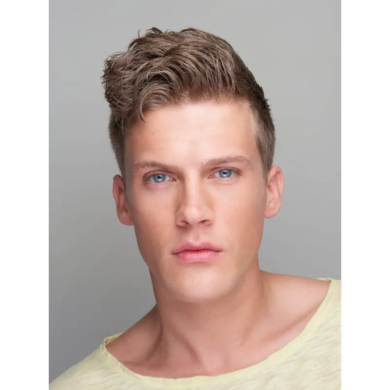 Short Wigs For Men Brown Straight 4" Lace Front Wigs