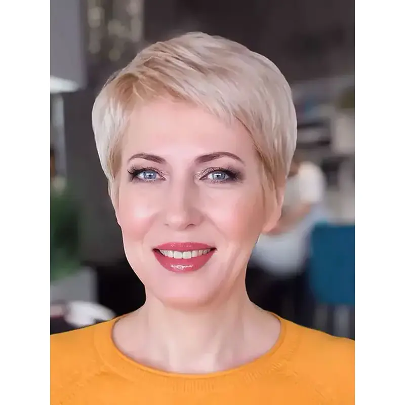 Wigs Short Hair Straight Trendy Wigs Synthetic Lace Front Wigs