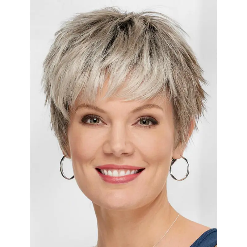Boycuts Straight Capless Fashion Synthetic Wigs For Women