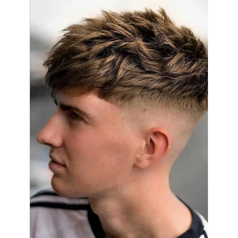 Male Lace Front Wig Boycuts 4" Cropped Blonde Wigs