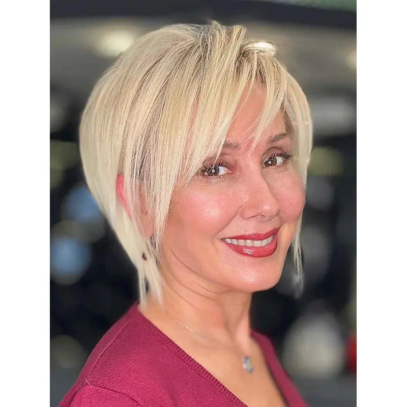 Short Pixie Wigs Good Straight Synthetic Wig Lace Front Pixie Wigs Short Blonde Wig