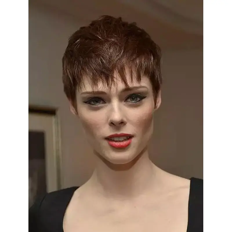 Short Sassy Wigs Straight Sleek Wigs Lace Front Synthetic Wigs