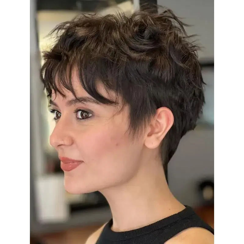 Short Wigs For Sale Wavy Brown Synthetic Short Lace Short Hair Wigs