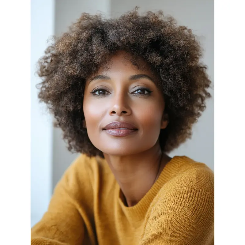 African Lace Wigs 10" Chin Length Kinky Brown Wigs