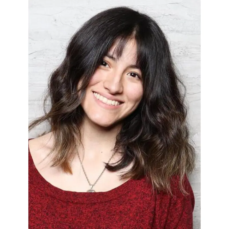 Brown Wig Shoulder Length Wigs Wavy Synthetic Lace Front Wigs