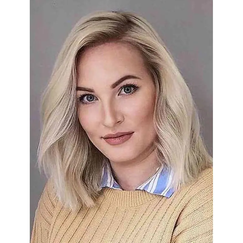 Blonde Bob Wig Synthetic Lace Front Wigs Wavy Shoulder Length Blonde Wigs