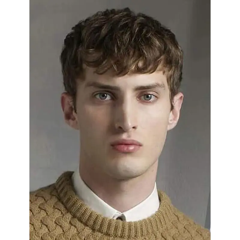 Cropped Blonde Synthetic Perfect Monofilament Top Wavy Caesar Cut Wigs